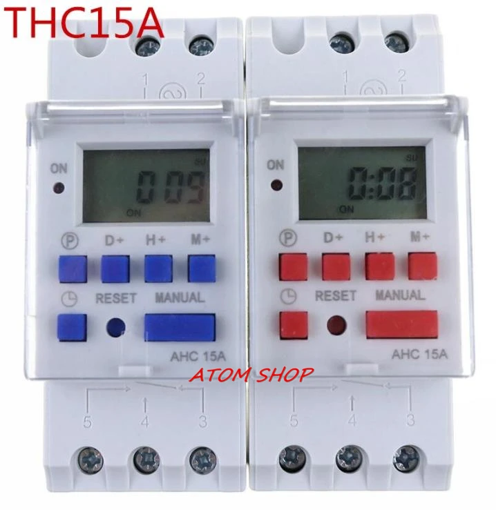 

thc15a AHC15A 220V 30A Din rail timer relay time switches weekly programmble electronic TIME SWITCH bell ring device