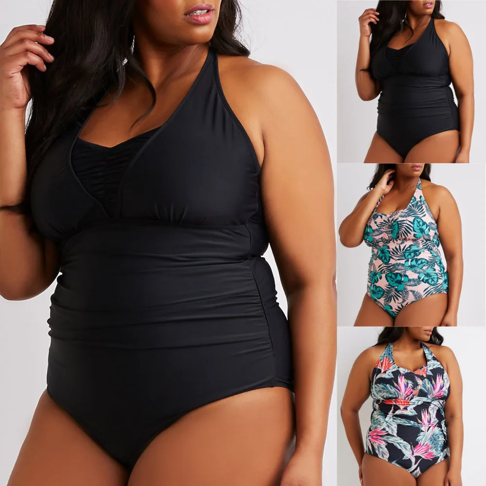 

One Piece Swimsuit Women Fashion Bandage Skinny Backless Casual Bikini High Waist Badpak Wire Free Swimwear 3 Colors XL-XXXXL