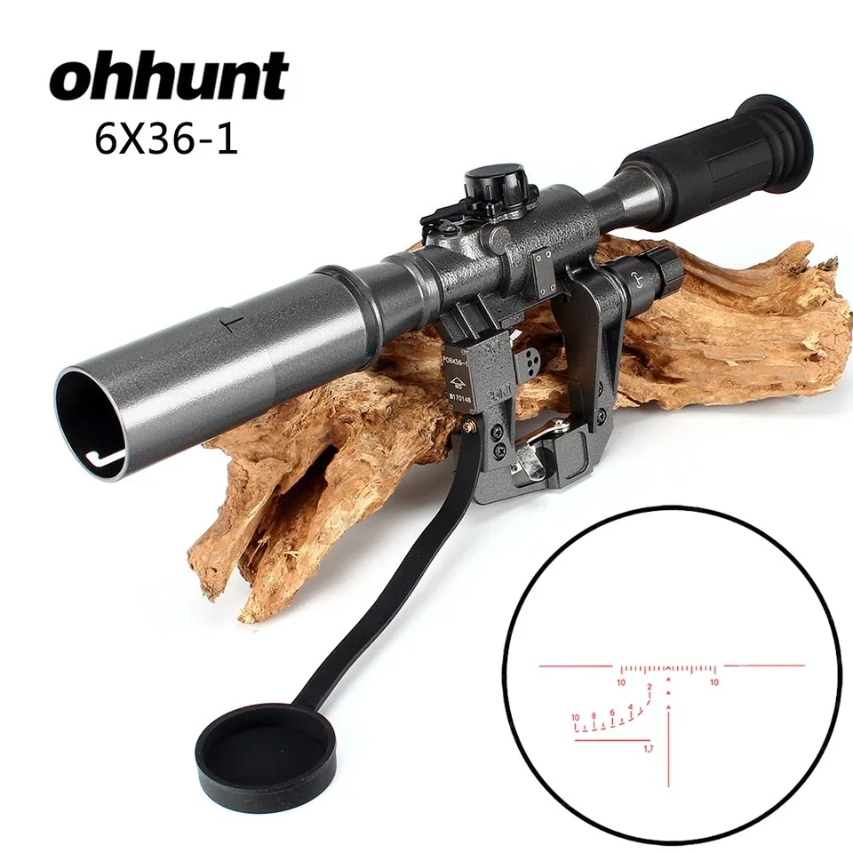 Ohhunt Охота Тактический POS 6X36-1 подсвеченный красным SVD AK прицел снайперской винтовки прицел Сделано в Китае