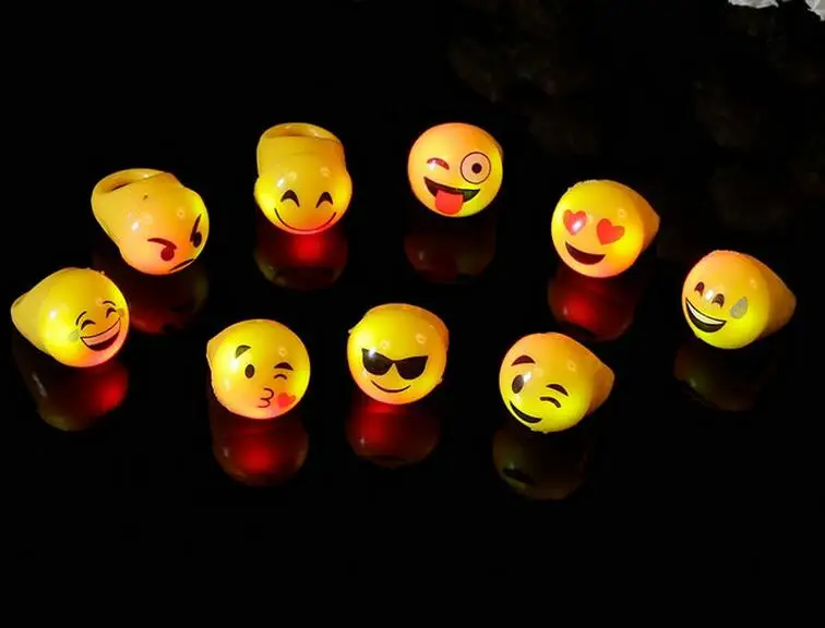 Ailin Light Up Toys Christmas Led Flashing Rings Finger Lights Emoji