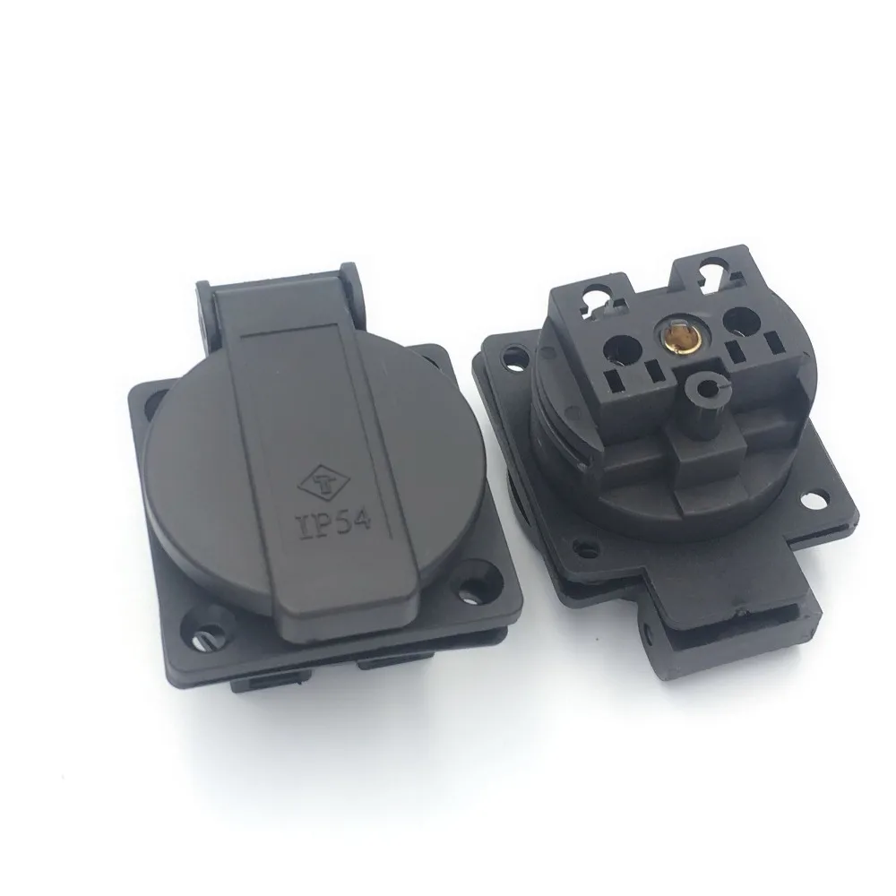 

Schuko CEE7 Waterproof IP54 Industrial AC Electrical Power Female Socket,Rewireable Outlet Socket Extension Cord Connector