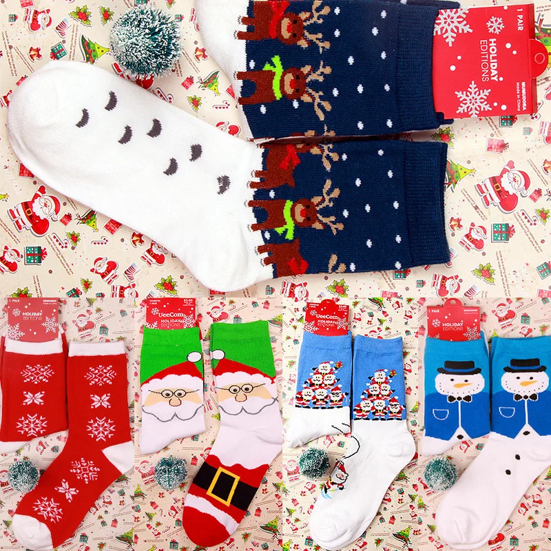 Christmas Socks Autumn Winter Women Red Cute Cartoon Animal Cotton Socks Ladies Straight Socks New Year Gift Christmas Socks Autumn Winter Women Red Cute Cartoon Animal Cotton Socks Ladies Straight Socks New Year Gift