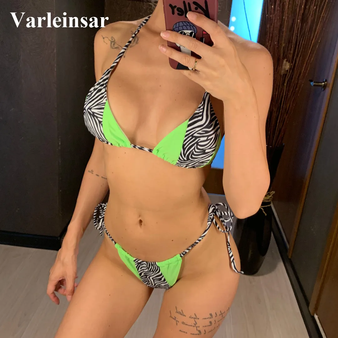 

9 colors Patchwork Bikini 2019 Women Swimwear Female Swimsuit Two-pieces Bikini set Bather String Bathing Suit Swim Wear V1402