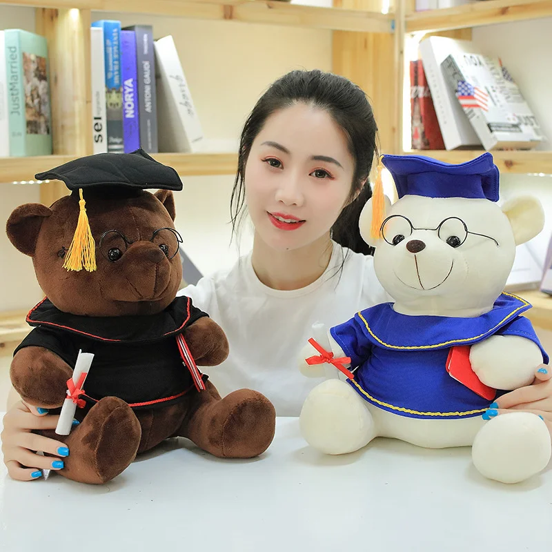 1 шт. 18/23 см Симпатичные Dr. graduation Bear плюшевые игрушки мягкие Kawaii Teddy Bear Животные куклы Выпускной подарки для детей и девочек