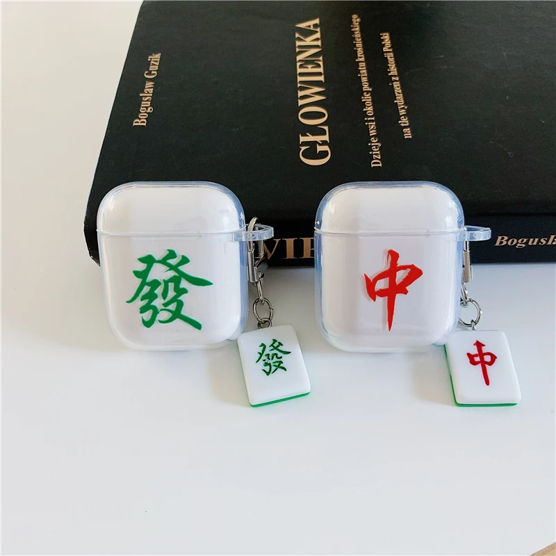 Популярный китайский чехол с рисунком Маджонга, Bluetooth, беспроводной Чехол для наушников для Apple Airpods 2 1, мягкий прозрачный чехол из ТПУ, чехол для наушников