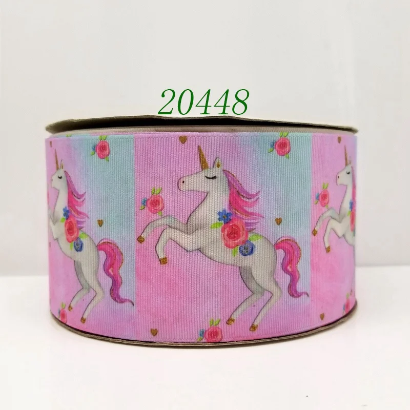 50 ярдов в размер единорог лента напечатанная grosgrain лента 20452 - Цвет: 20448