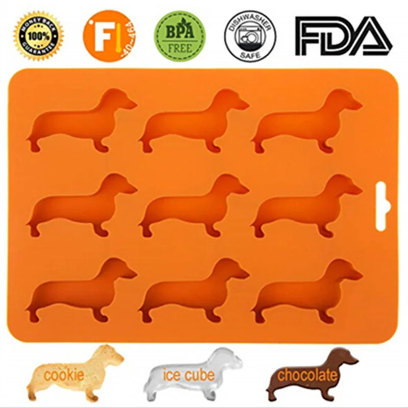 

3D Dachshund Chocolate Cake Mould Beer Ice Cube Mold Party DIY Fondant Baking Cooking Cake Decorating Tools Silicone Mold