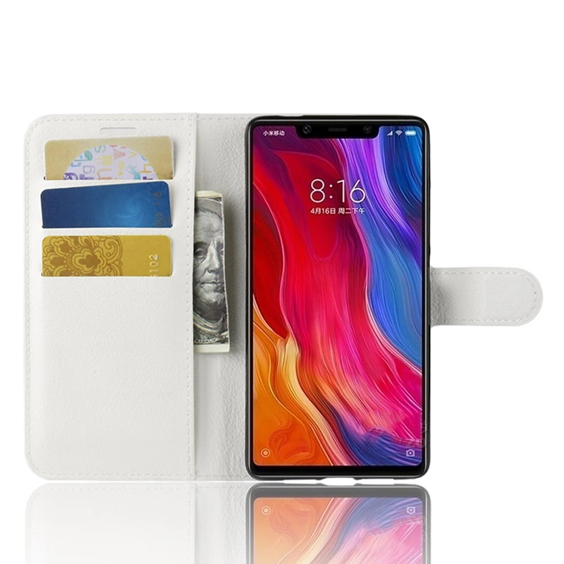 10pcs Leather Flip Wallet Magnet Kickstand Case For Xiaomi Mi 9 Pro 8 SE Lite Note Mix Max 3 Play POCO F1 Litchi Pattern Cover