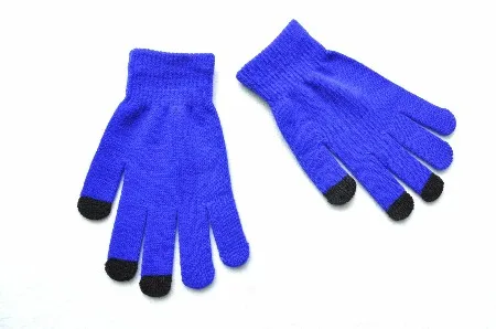CP2 blue touch Зимние перчатки унисекс с сенсорным экраном для подростков, вязаные теплые перчатки с длинными пальцами для мальчиков и девочек, 6 цветов, шерстяные варежки, сохраняющие тепло, luvasCP2 - Цвет: CP2 blue touch