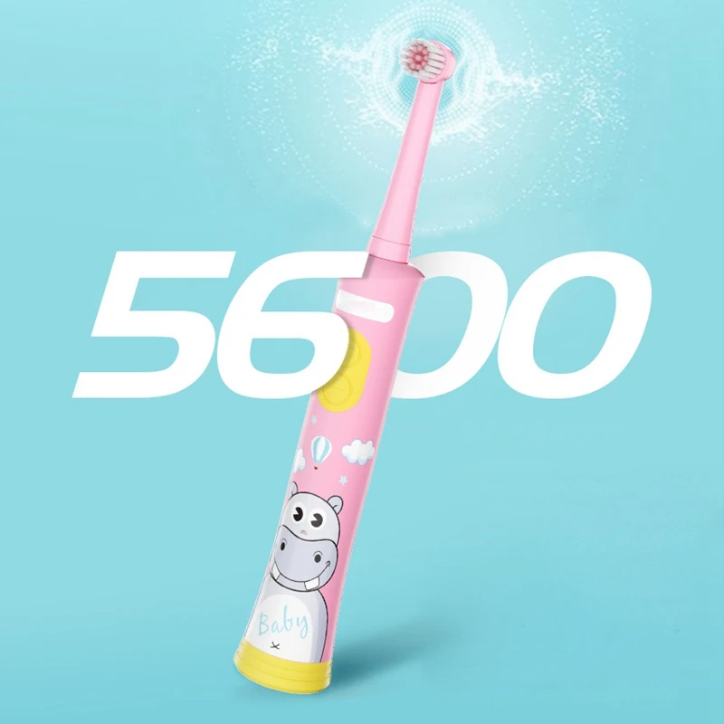 Rechargeable Electric Toothbrush for Children Gum Care Rotation Vitality Cartoon Oral Health Soft Tooth Brush