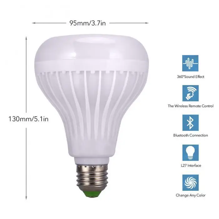Беспроводной Bluetooth Динамик лампы светодиодный свет лампы Smart музыка играет с пульта дистанционного управления MDJ998