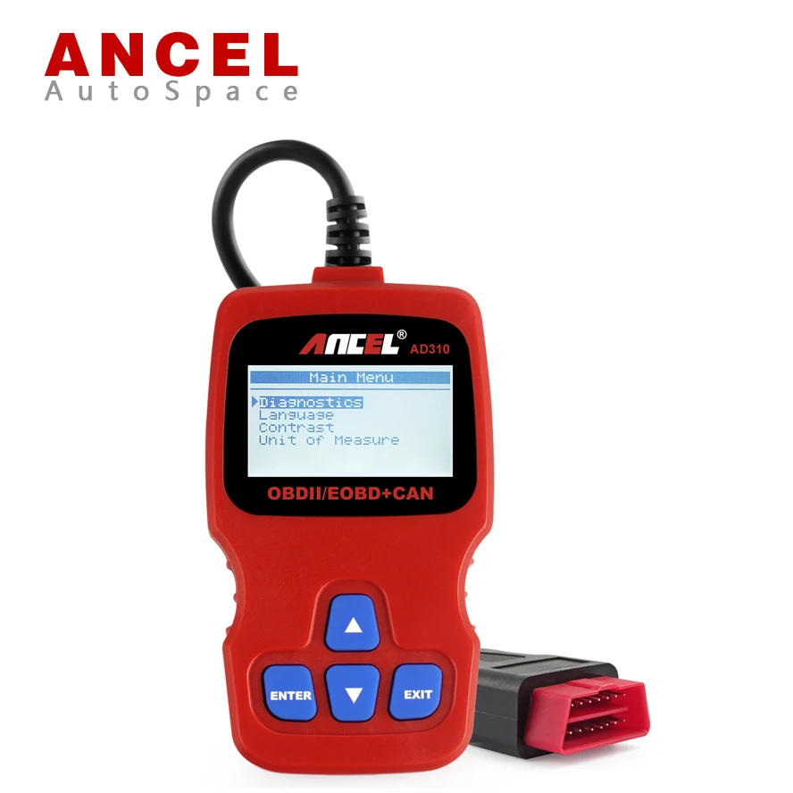 אנצ 'ל AD310 OBD2 קוד Reader סורק איפוס DTCS רוסית תצוגת LCD הספירה 310 PK Vgate MaxiScan VS890 OBDII אבחון האוטומטי OBD 2