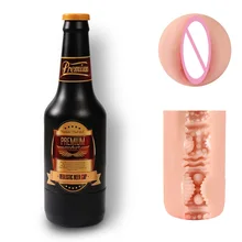 MLSice Beer Bottle Shape Real Pussy Big Ass Pocket Male Masturbator Realistic Portable Cup Sex Toy for Men Stroker Vagina Doll