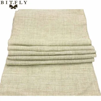 

New Gray Khaki Burlap Table Runner Jute Imitated Linen Tablecloth Rustic Wedding Party Banquet Decoration Home Textiles overlay