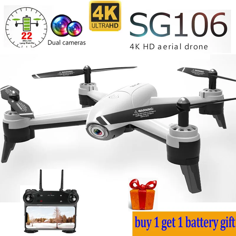 

SG106 FPV RC Drone 4K HD Dual Camera Optical Flow1080P Selfie Drone with Camera RC Helicopter 22mins Long Flight Time Quadcopter