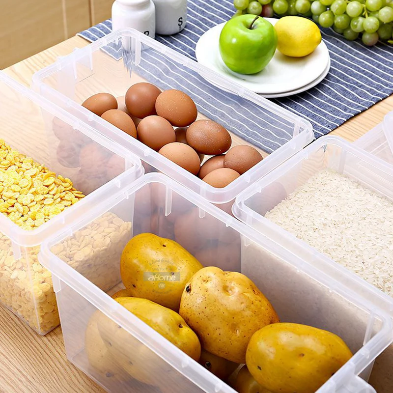 Прозрачная пластиковая коробка для хранения на холодильник, кухонная коробка для хранения яиц, фруктов, пельменей, Кухонный Контейнер для продуктов, уплотнительная коробка