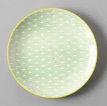 Геометрическая 8 керамическая тарелка дюймовая десертная тарелка блюдо для закусок тарелка для торта посуда столовый набор - Цвет: D