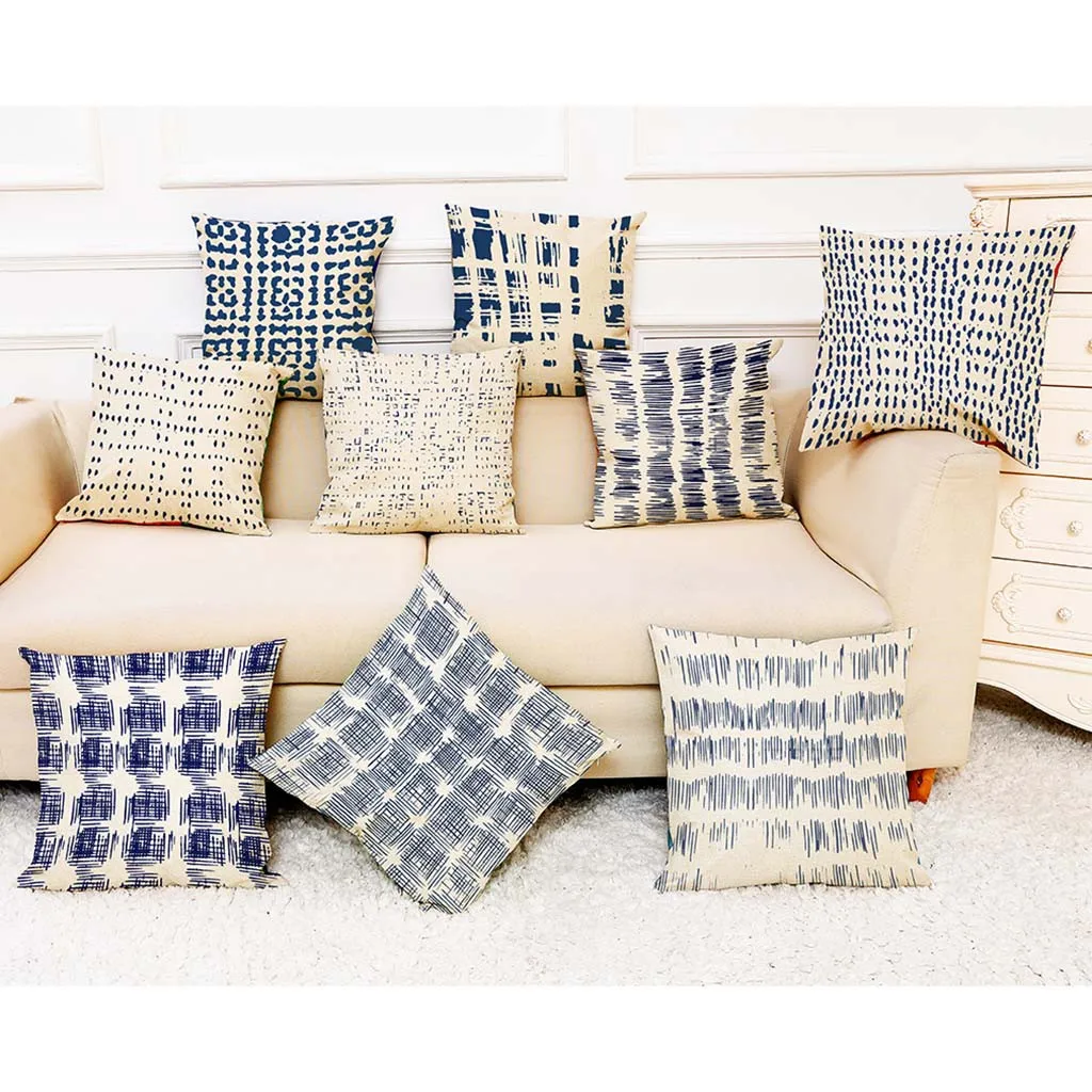 Cotton Linen Throw Pillow Case Waist Cushion Cover Pillowcase Sofa Home Decor