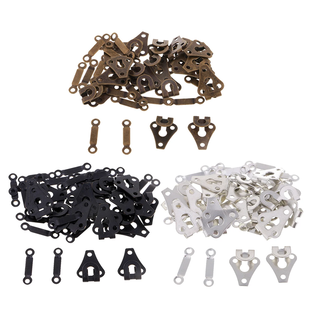 Useful 20 Pairs Copper Sew-On Hook and Eye Closures Metal Skirt & Trouser Fasteners