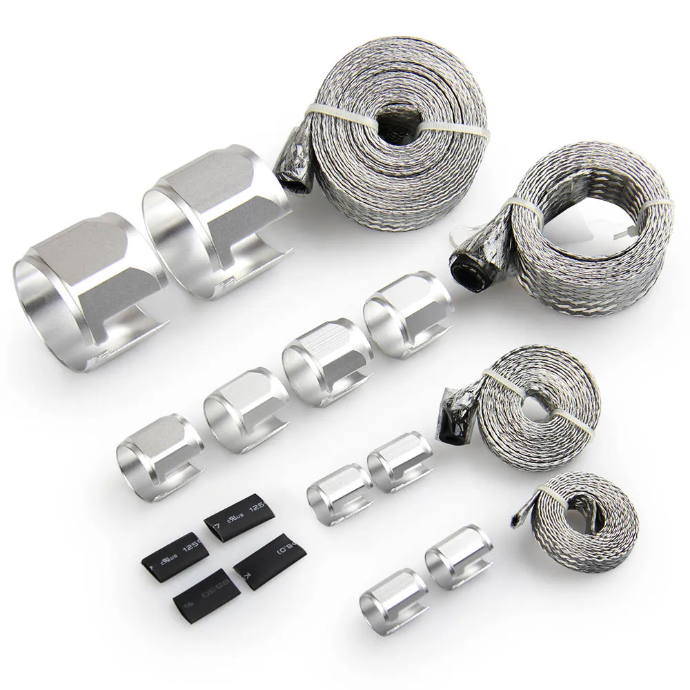Engine Vacuum Heater Fuel Dress Up Line Hose Sleeve Cover Kit Stainless Braided Fuel/Vacuum/Radiator/Heater Protect Cover
