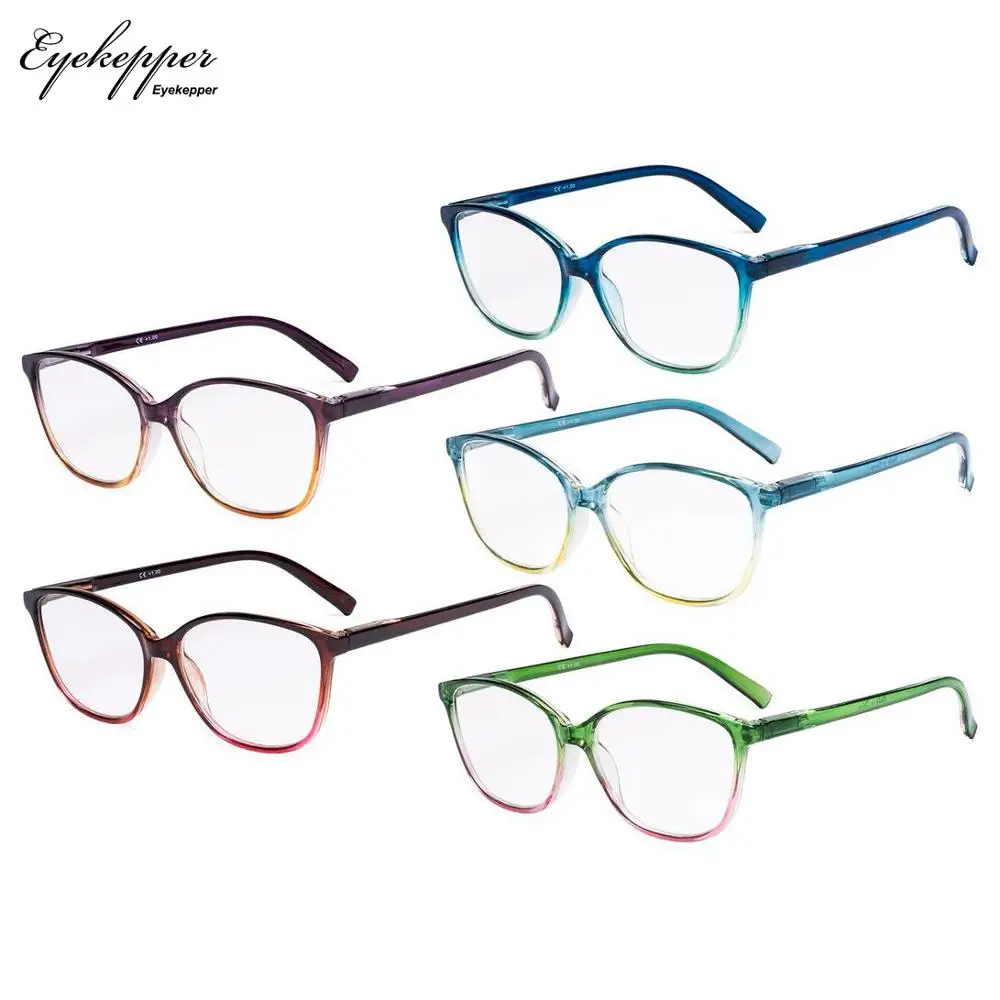 RFH2-5pcs-Mix, женские очки для чтения, 5 упаковок, большие, кошачий глаз, стильные, для женщин