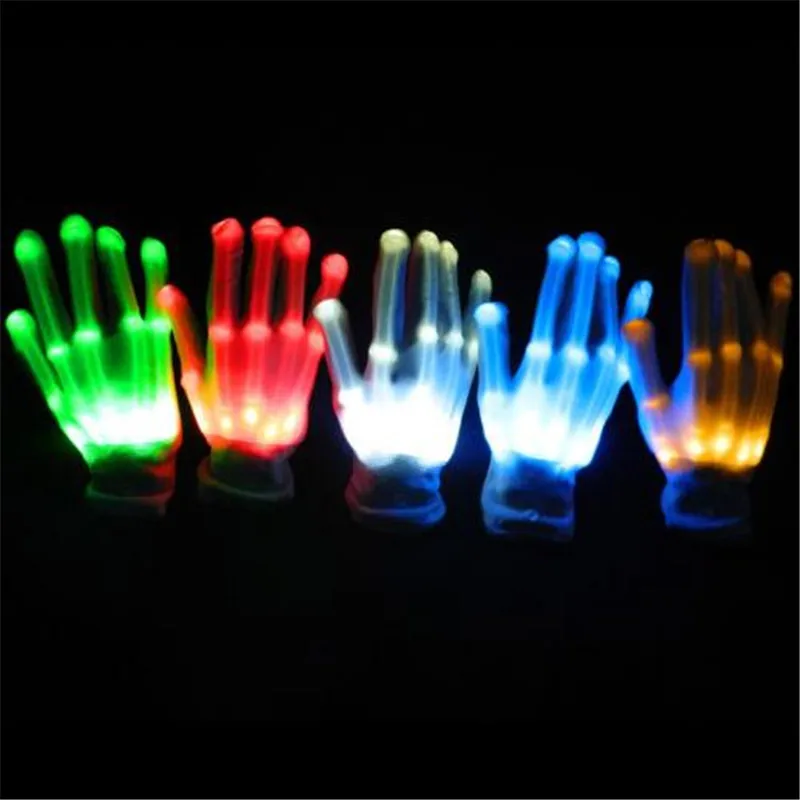 Светящиеся вечерние светодиодные перчатки для Хэллоуина, 1 пара, унисекс, светящиеся светодиодные перчатки, светящиеся вечерние украшения, светящиеся игрушки для танцев