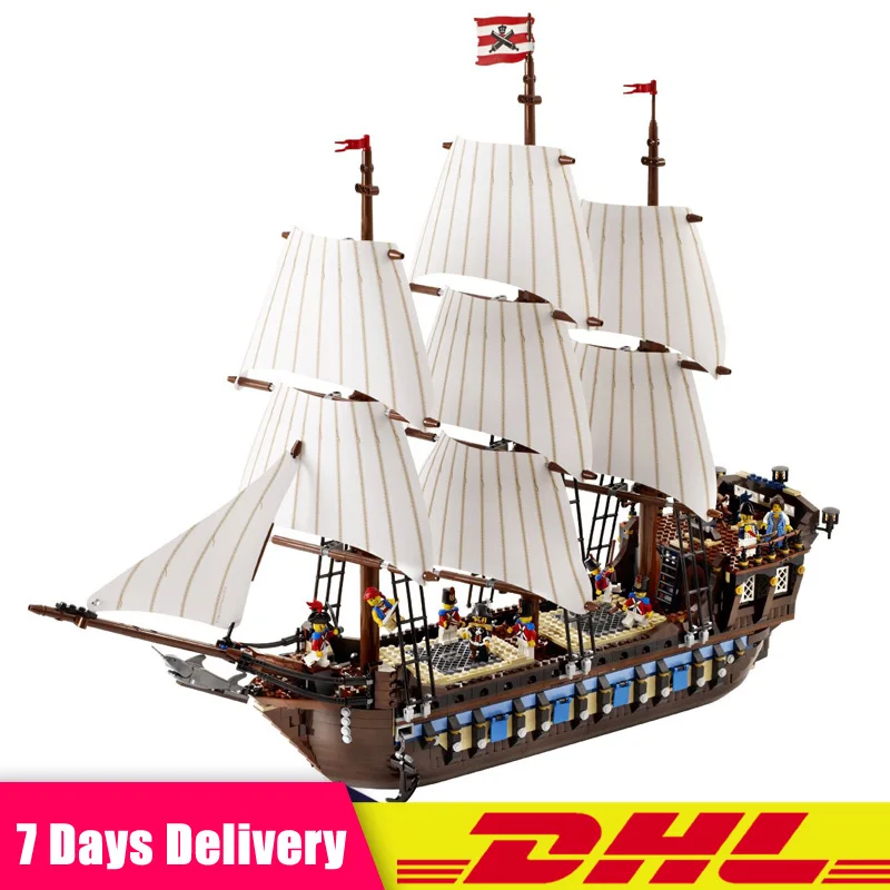 

Compatible LegoINGLY 10210 Pirate Ship Warships Model Building Kits Blocks Bricks Educational Creative Toys For Kids Gifts