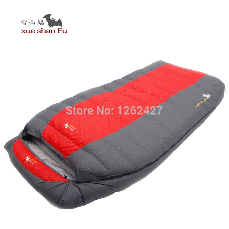 Профессиональный высококачественный спальный мешок для кемпинга Xueshanfu Ultralarge 1500 г/2000 г с наполнителем из утиного пуха Slaapzak - Цвет: Red 1500g Fill