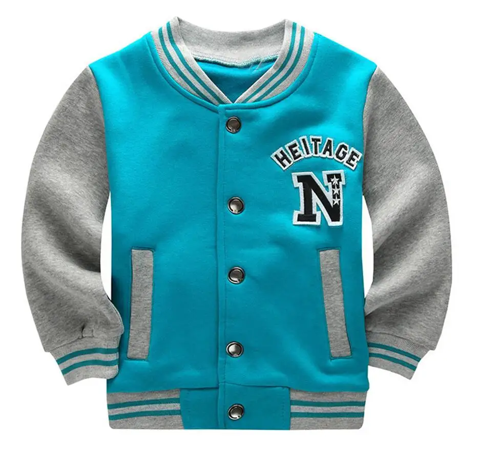 Бейсбольная куртка с комбинированными рукавами; Casacos; куртки для мальчиков в студенческом стиле; куртка-бомбер в стиле Харадзюку для мальчиков; Новинка года; осенне-зимние пальто - Цвет: BLUE