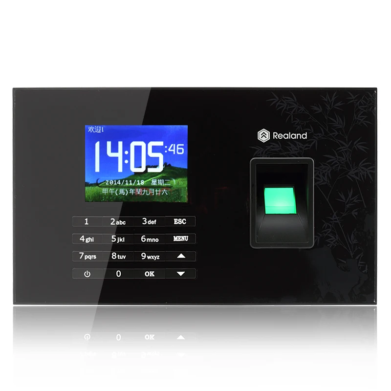 Realand TCP/IP RFID Card & Fingerprint Time clock Recorder Employee time attendance system Realand TCP/IP RFID Card & Fingerprint Time clock Recorder Employee time attendance system