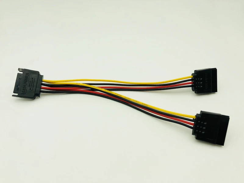 15Pin SATA Male to 2 Female 15Pin Serial ATA Power PC Computer Power Cable HDD Splitter Connector Cables for BTC ETH EOS Mining