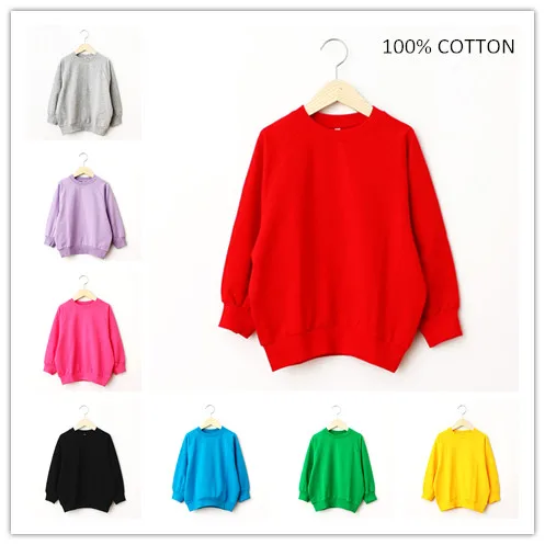 

2018 New Arrival Baby Girls Sweatshirts Spring Autumn Child Hoodies Candy Color Long Sleeves Sweater Kids T-shirt Clothes 2-12Y