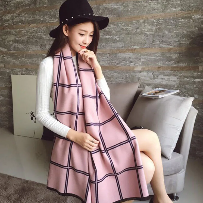 

2017 autumn and winter new England plaid scarf 180*65cm High-quality dual-use warm wild woman shawl