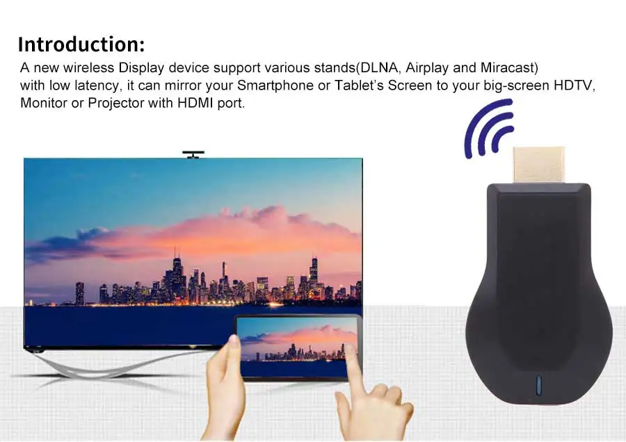 ТВ-палка MiraScreen Anycast для Android беспроводной WiFi Дисплей приемник для ТВ-тюнера 1080P HD tv Stick Airplay медиа стример медиа