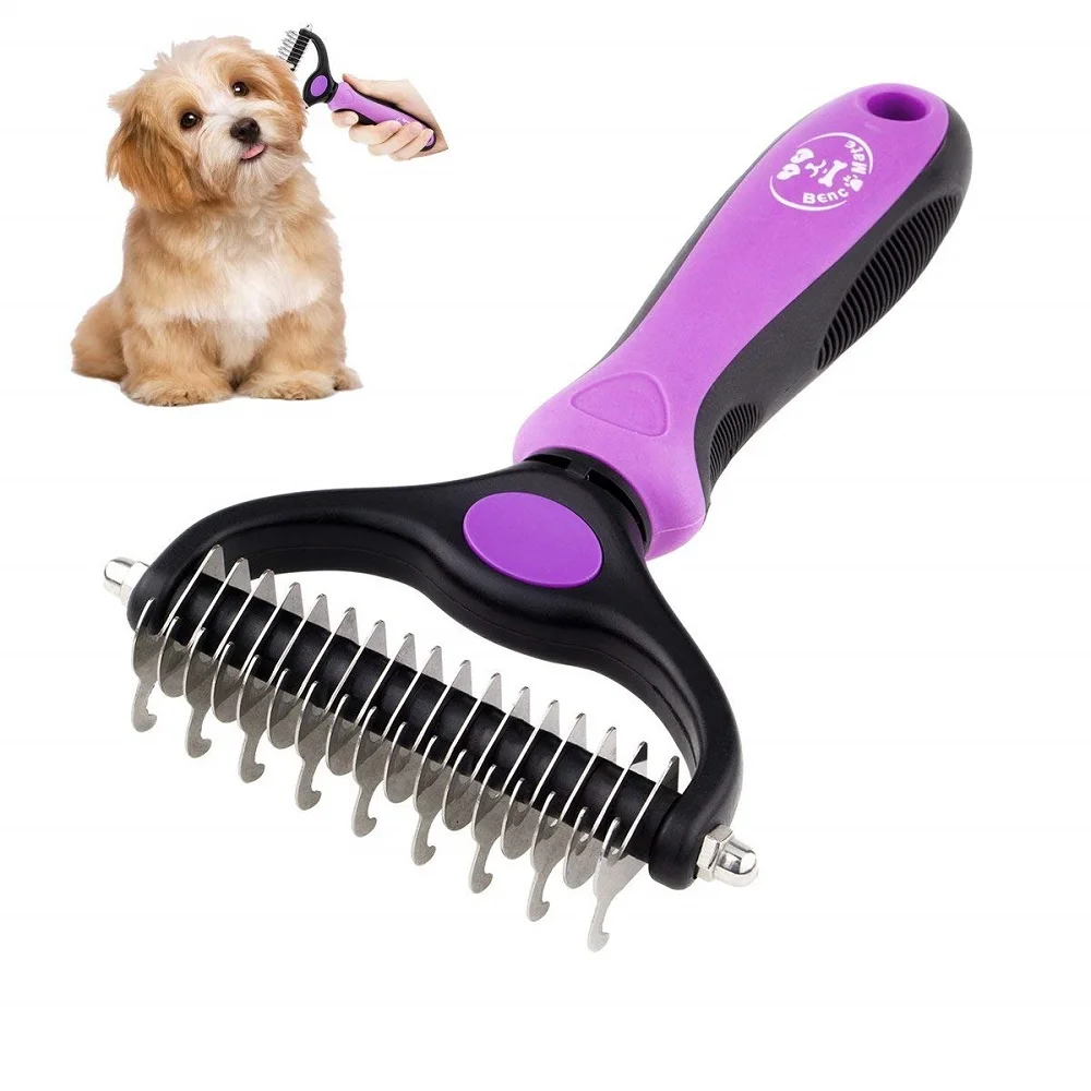 Hair Removal Comb For Dogs Cat Detangler Fur Trimming Dematting