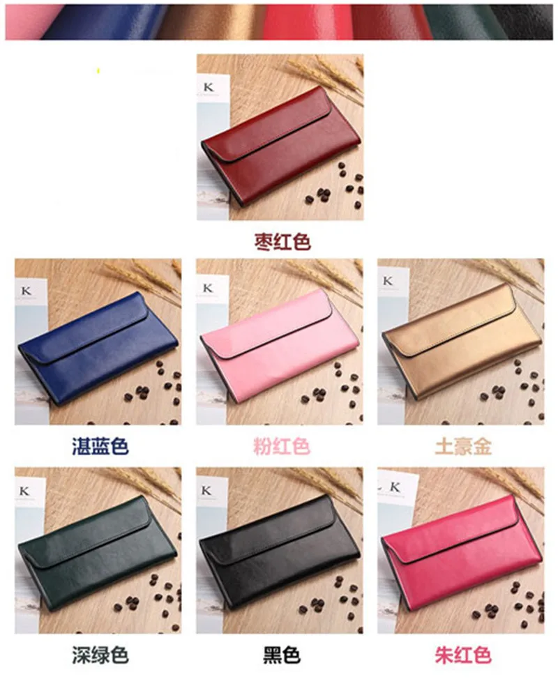 Women'S Genuine Leather Wallet Women Long Purse Clutch Money Phone Card Holder Female Wallet Soft Leather Carteira Feminina 2018 main (3)