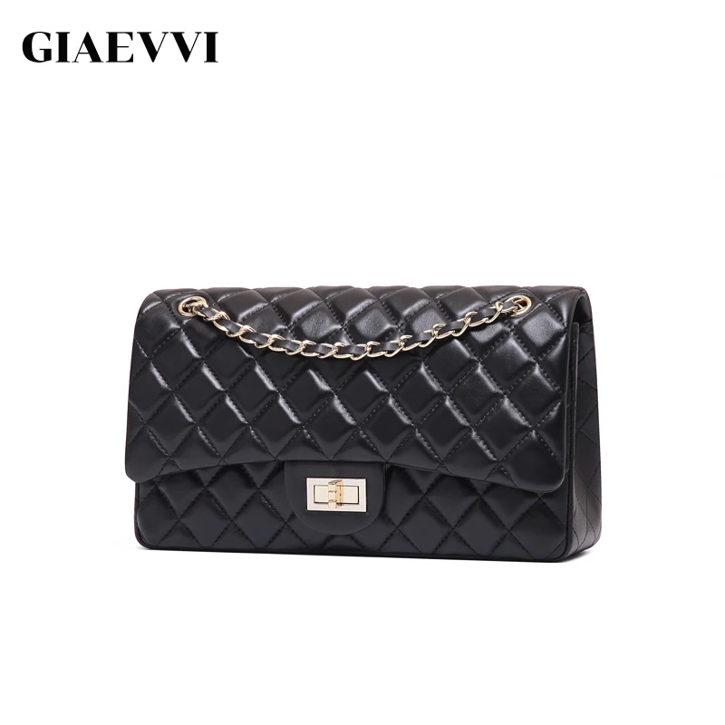 

GIAEVVI Luxury Genuine Leather Handbag Women Messenger Bags Famous Brands Women Crossbody Bag Candy Color Chain Shoulder Bags
