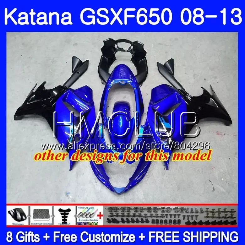 Комплект для Suzuki Katana GSXF 650 650F GSX650F 08 09, 10, 11, 12, 13 лет, 24HM. 17 GSXF650 2008 2009 2010 2011 2012 2013 обтекатель цвета: зеленый, черный