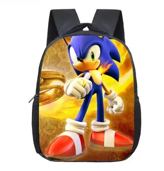 

12 Inch Cartoon Sonic Super Mario Bros Backpack Boys Girls Chirldrens Schoolbags Kids Toddler Backpack Infantil Mochila