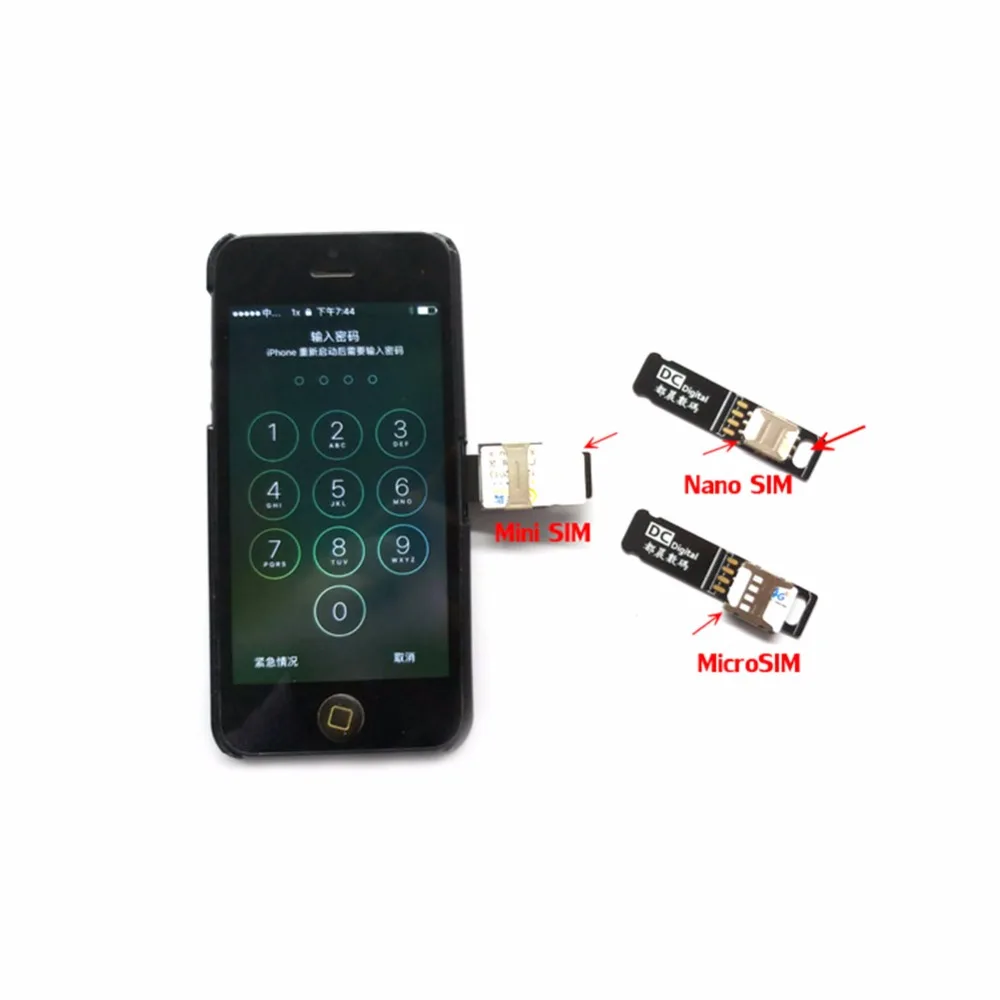 Адаптер для расширения sim-карты для Apple iPhone 5 5S 6 6S 6P 7 7S 7P Nano/Micro SIM