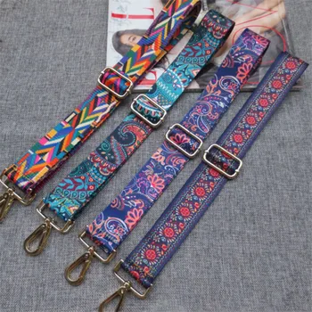 

Easy Holding Shoulder Straps Fashion Folk-custom Colorful Long Shoulder Strap Handbags Strap Gold Buckle Bag Straps Trendy