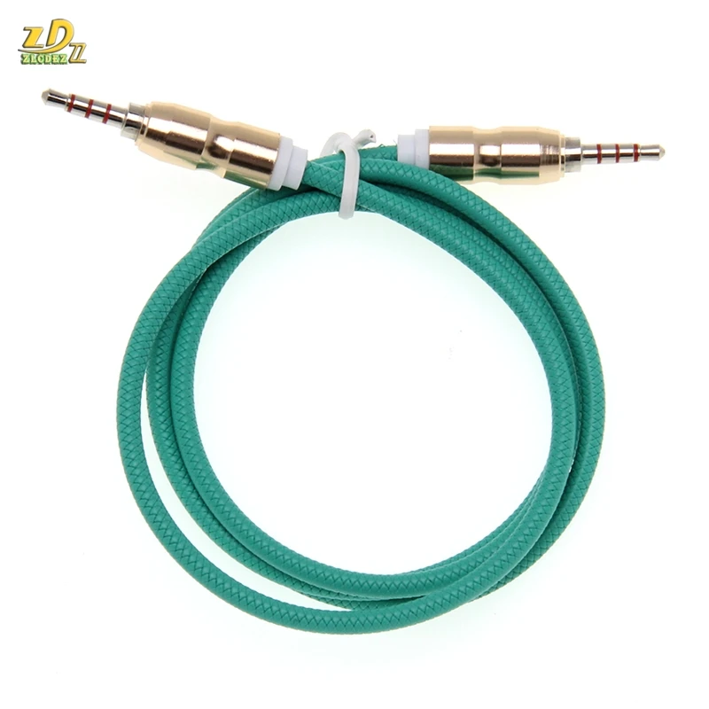 good 3 5 Jack Audio Cable Jack 3 5 mm Male to Male Bullet head Audio Aux Cable For iPhone Car Headphone Speaker 4pole 100pcs lot