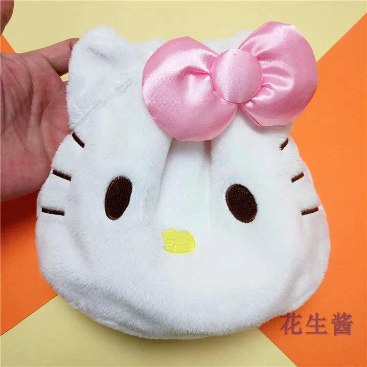 1 шт. плюшевые кошельки с мультипликационным принтом «My melody», японские плюшевые кошельки в стиле аниме cinnamoroll pudding dog, сумки на шнурках 21 см - Цвет: kitty