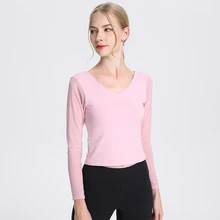 WBTRO Сексуальная рубашка Женская гимнастическая майка Одежда для фитнеса спортивный топ с открытой спиной с длинными рукавами короткий дизайнерский Топ рубашка для йоги