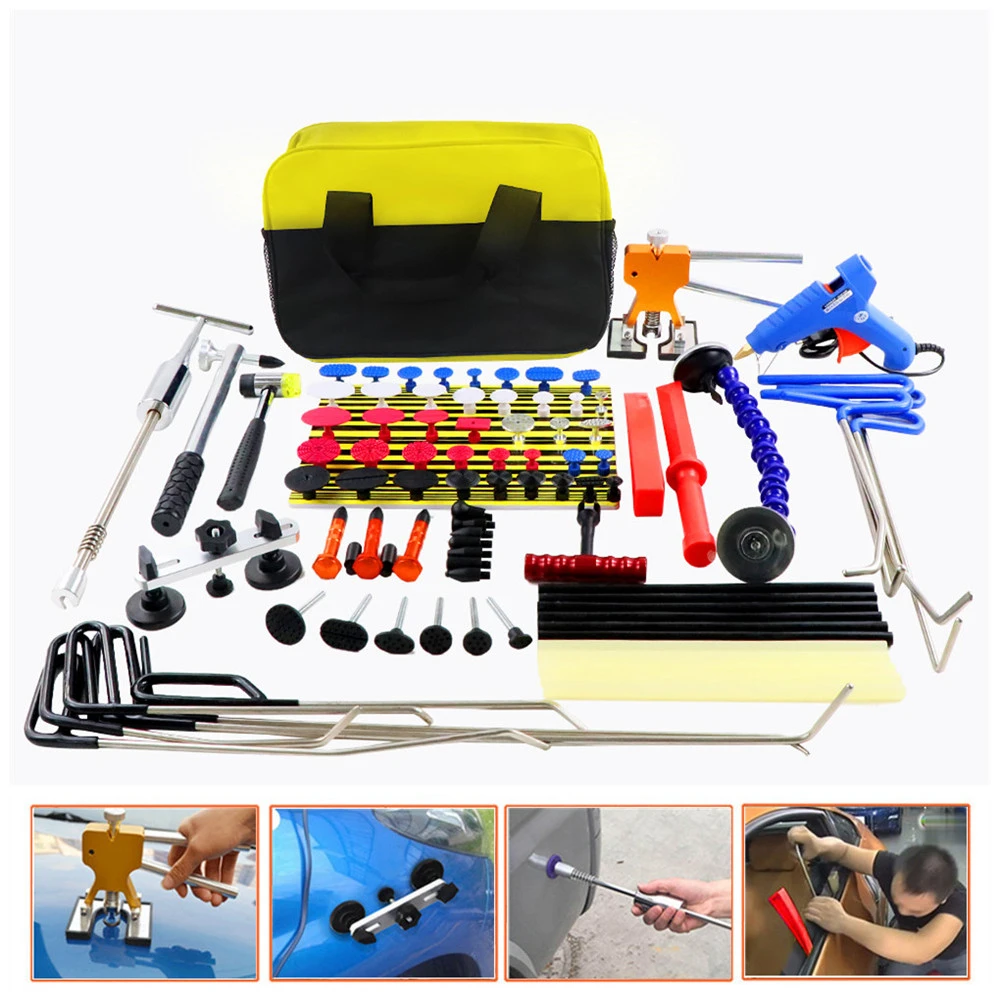 

WEYHAA PDR Rods Hook Car Dent Repair Dent Removal Tools Paintless Dent Repair Dent Puller Lifter Glue Gun Tap Down Tool Kit