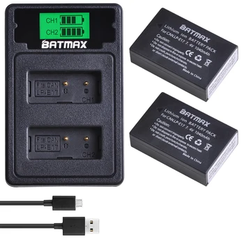 

2Pcs LPE17 LP-E17 LP E17 Battery + LCD Dual USB Charger with Type C Port for Canon EOS M3 M5 M6 Rebel T6i T7i EOS 77D 750D