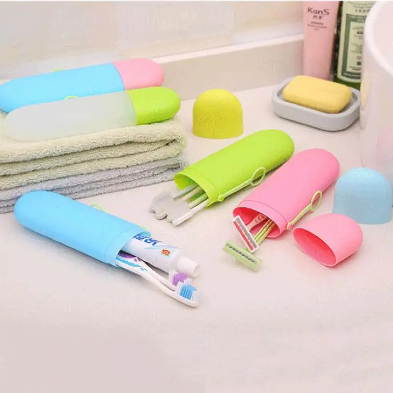

1Pcs Portable Toothbrush Case Storage Box Holder Drinking Cup Travel Case Storage Organizer Bathroom Supplies 6 Colors