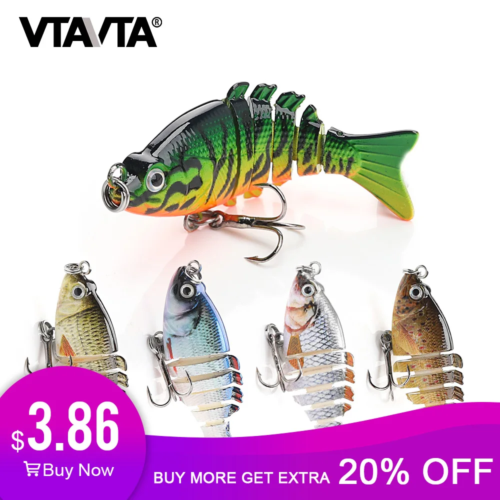 VTAVTA мини Swimbait Воблер кренк приманка Рыбная из нескольких сегментов 4 8 см 2 3g