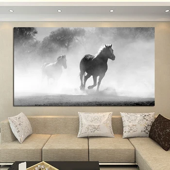 

RELIABLI ART Wall Art Prints Fine Art Prints Wall painting Running White horse Animal Picture For Living Room No Frame