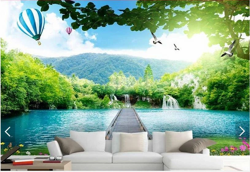 Customized 3d Photo Wallpaper 3d Tv Wall Wallpaper Murals Beautiful Scenery  Lake Lawn Background Wall Living Room Wallpaper - Wallpapers - AliExpress